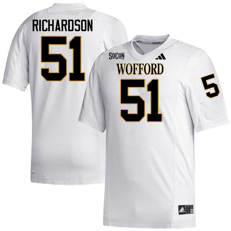 Wofford Terriers #51 Jerry Richardson College Football Jerseys,Uniforms Stitched-White